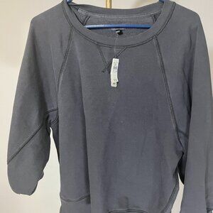 Aerie Crewneck Sweatshirt Charcoal Gray Raglan Sleeve Women’s Large NWT